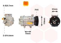 VALEO 813811 - ID culata (compresor): VTC<br>ID compresor: 7V16<br>poleas - Ø [mm]: 119<br>para artículo nr.: 1.1384A<br>Número de nervaduras: 6<br>Tensión [V]: 12<br>Calidad: OE EQUIVALENT<br>