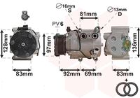 VALEO 699828 - año construcción desde: 05/2005<br>Código de motor: ZH18<br>Clase de caja de cambios: Caja de cambios manual, 6 marchas<br>Restricción de fabricante: VISTEON<br>ID compresor: Scroll-90<br>Agente frigorífico: R 134 a<br>Tensión [V]: 12<br>Capacidad aceite [ml]: 120<br>poleas - Ø [mm]: 95<br>Número de canales: 6<br>Artículo complementario / información complementaria 2: con aceite de compresor PAG<br>Aceite para compresor: PAG 46<br>Peso [kg]: 7,2<br>