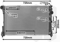 NRF 550356 - para el tipo de serie del modelo: E500<br>Material: Aluminio<br>Calefacción / Refrigeración: para vehículos con radiador combinado agua/aceite<br>Longitud de red [mm]: 640<br>Ancho de red [mm]: 438<br>Profundidad de red [mm]: 34<br>Tipo radiador: Aletas refrigeración soldadas<br>