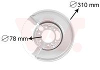 VAICO V302572 - Lado de montaje: Eje trasero izquierda<br>Referencia artículo par: V30-2572<br>Material: Chapa de acero<br>Superficie: cincado<br>Peso [kg]: 0,557<br>