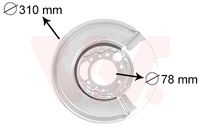 VAICO V302572 - Lado de montaje: Eje trasero izquierda<br>Referencia artículo par: V30-2572<br>Material: Chapa de acero<br>Superficie: cincado<br>Peso [kg]: 0,557<br>