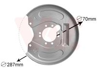 TRISCAN 812527204 - Lado de montaje: Eje trasero izquierda<br>Referencia artículo par: 8125 27204<br>Superficie: con imprimación cataforética<br>Diámetro 1/Diámetro 2 [mm]: 287/70<br>