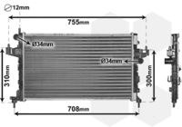 VALEO 734464 - Material aletas refrigeradoras: Aluminio<br>Tipo radiador: Aletas refrigeración unidas mecánicamente<br>Profundidad de red [mm]: 23<br>Ø salida [mm]: 34<br>Ø entrada [mm]: 34<br>Ancho de red [mm]: 341<br>Material depósitos de agua (radiador): Plástico<br>Longitud de red [mm]: 600<br>Restricción de fabricante: Alternativ<br>Restricción de fabricante: PrascoSelection<br>