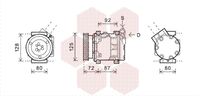 NRF 32742 - poleas - Ø [mm]: 125<br>Capacidad compresor [cc]: 160<br>ID compresor: SD7V16<br>Aceite para compresor: PAG 46<br>Artículo complementario / información complementaria 2: con aceite de compresor PAG<br>Ø entrada [mm]: 20,7<br>Ø salida [mm]: 14,4<br>Número de canales: 4<br>Número de enchufes de contacto: 1<br>Capacidad aceite [ml]: 160<br>Agente frigorífico: R 134 a<br>Tensión [V]: 12<br>Artículo complementario / información complementaria 2: con acoplamiento magnético<br>Artículo complementario / información complementaria 2: sin diodo<br>