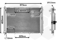 NRF 58188 - Equipamiento de vehículo: para vehículos sin aire acondicionado<br>Material aletas refrigeradoras: Aluminio<br>Profundidad de red [mm]: 23<br>Longitud de red [mm]: 495<br>Ancho de red [mm]: 416<br>Ø entrada [mm]: 32<br>Ø salida [mm]: 32<br>Tipo radiador: Aletas refrigeración unidas mecánicamente<br>Artículo complementario / información complementaria 2: sin depósito de compensación<br>Artículo complementario / información complementaria 2: sin bastidor<br>Artículo complementario/Información complementaria: con juntas<br>Material depósitos de agua (radiador): Plástico<br>