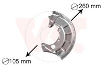 VAICO V105039 - Lado de montaje: Eje trasero izquierda<br>Material: Chapa de acero<br>Superficie: cincado<br>Referencia artículo par: V10-5039<br>Superficie: barnizado al horno<br>Peso [kg]: 0,29<br>