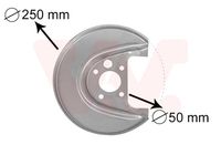 VAICO V103892 - Número de PR: 1KK<br>Número de PR: 1KV<br>Lado de montaje: Eje trasero izquierda<br>Referencia artículo par: V10-3892<br>para OE N°: 1J0 615 611 D<br>Diámetro interior [mm]: 50<br>Superficie: cincado<br>Material: Chapa de acero<br>Diámetro exterior [mm]: 250<br>Peso [kg]: 0,3<br>