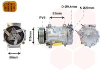 RECOFICIAL SAC700421 - Restricción de fabricante: SANDEN-EQUIVALENT<br>Poleas: con polea para correa poli V<br>ID compresor: SD7V16<br>Tensión [V]: 12<br>Aceite para compresor: PAG 46<br>Número de canales: 6<br>poleas - Ø [mm]: 110<br>Capacidad aceite [ml]: 200<br>Ø entrada [mm]: 20,5<br>Ø salida [mm]: 18<br>Calidad: OE-EQUIVALENT<br>Artículo complementario / información complementaria 2: con junta tórica<br>