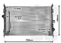 VALEO 735555 - Ancho de red [mm]: 433<br>Longitud de red [mm]: 650<br>Profundidad de red [mm]: 32<br>Material: Aluminio<br>Ø entrada [mm]: 34<br>Ø salida [mm]: 34<br>Calefacción / Refrigeración: para vehículos sin radiador de aceite<br>Artículo complementario / información complementaria 2: sin regulador de refrigerante<br>Peso [kg]: 5,1<br>