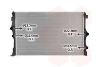 NRF 550354 - Clase de caja de cambios: Caja automática, 7 marchas<br>Material aletas refrigeradoras: Aluminio<br>Profundidad de red [mm]: 22<br>Longitud de red [mm]: 663<br>Ancho de red [mm]: 433<br>Ø entrada [mm]: 32,5<br>Ø salida [mm]: 32,5<br>Tipo radiador: Aletas refrigeración soldadas<br>Artículo complementario / información complementaria 2: sin depósito de compensación<br>Artículo complementario/Información complementaria: con juntas<br>Material depósitos de agua (radiador): Plástico<br>