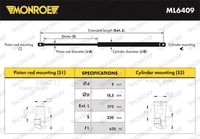 MONROE ML6409 - Muelle neumático, maletero/compartimento de carga - MONROE MaxLift