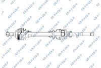 GSP 245153 - Lado de montaje: Eje delantero, derecha<br>Clase de caja de cambios: Caja de cambios manual<br>Longitud [mm]: 880<br>Dentado exterior, lado de rueda: 25<br>Dentado exterior, lado de diferencial: 24<br>Dentado interno, lado de rueda: 23<br>