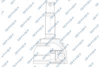 GSP 824042 - Lado de montaje: Eje delantero, izquierda<br>Lado de montaje: Eje delantero, derecha<br>Lado de montaje: lado de rueda<br>Clase de caja de cambios: Caja de cambios manual<br>Longitud [mm]: 155,5<br>Medida de rosca: M22X1,5<br>Dentado exterior, lado de rueda: 25<br>Dentado interno, lado de rueda: 23<br>Diámetro de junta tórica [mm]: 50<br>Número de dientes, anillo ABS: 29<br>