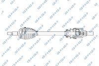 GSP 203110 - Lado de montaje: Eje delantero, derecha<br>Clase de caja de cambios: Automático, 6 vel.<br>Longitud [mm]: 933<br>Dentado exterior, lado de rueda: 28<br>Dentado exterior, lado de diferencial: 37<br>