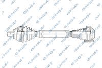 GSP 203313OL - Clase de caja de cambios: Caja de cambios manual<br>Lado de montaje: Eje delantero, derecha<br>Referencia artículo par: StubShaft261214<br>Referencia artículo par: StubShaft261237<br>Longitud [mm]: 792<br>Dentado exterior, lado de rueda: 36<br>Diámetro 2 [mm]: 108<br>Nº de información técnica: Non-Original design<br>Nº de información técnica: solid shaft<br>