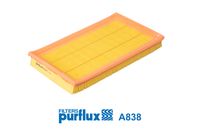 PURFLUX A838 - Longitud [mm]: 278<br>Ancho [mm]: 166<br>Altura [mm]: 34<br>Tipo de filtro: Cartucho filtrante<br>