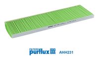 PURFLUX AH231 - Equipamiento de vehículo: para vehículos con climatizador<br>Longitud [mm]: 440<br>Ancho [mm]: 144<br>Altura [mm]: 17<br>Tipo de filtro: Filtro de partículas<br>