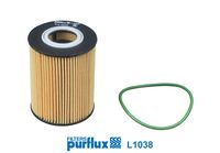 PURFLUX L1038 - Tipo de filtro: Cartucho filtrante<br>Diámetro exterior [mm]: 83<br>Diámetro interior [mm]: 36,5<br>Diám. int. 1 [mm]: 36,5<br>Altura [mm]: 108,5<br>