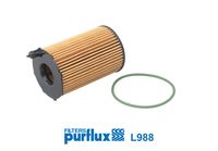 PURFLUX L988 - Código de motor: CRTF<br>Tipo de filtro: Cartucho filtrante<br>Altura [mm]: 122<br>Diámetro exterior [mm]: 64<br>Diámetro interior [mm]: 30<br>