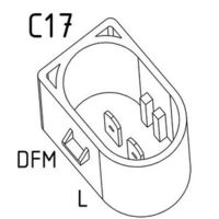 CEVAM 4640 - Modelo red de a bordo: para vehículos con red de a bordo 12V<br>Tensión [V]: 14<br>Corriente de carga alternador [A]: 110<br>Poleas: con polea de rueda libre<br>Número de nervaduras: 6<br>poleas - Ø [mm]: 50<br>Pinza: B+ M8<br>ID del modelo de conector: L / DFM<br>