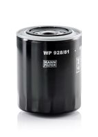 MANN-FILTER WP928/81 - Tipo de filtro: Filtro enroscable<br>Diámetro [mm]: 96,5<br>Altura [mm]: 127,0<br>Medida de rosca: M26x1,5-6H<br>Diámetro 2 [mm]: 76,0<br>Diámetro de junta tórica [mm]: 68,0<br>Par apriete [Nm]: 20<br>Artículo complementario / información complementaria 2: con válvula bloqueo de retorno<br>Tipo de válvula: Válvula de rebose<br>long. de embalaje [cm]: 10,7<br>Ancho de embalaje [cm]: 10,70<br>h embalaje [cm]: 12,70<br>Peso neto [g]: 643<br>