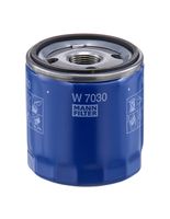 MANN-FILTER W7030 - Tipo de filtro: Filtro enroscable<br>Diámetro [mm]: 76,0<br>Altura [mm]: 85,0<br>Medida de rosca: M22x1,5<br>Diámetro 2 [mm]: 71,0<br>Diámetro de junta tórica [mm]: 63,0<br>Par apriete [Nm]: 14<br>Artículo complementario / información complementaria 2: con válvula bloqueo de retorno<br>Tipo de válvula: Válvula de rebose<br>Peso neto [g]: 264<br>long. de embalaje [cm]: 7,9<br>Ancho de embalaje [cm]: 7,90<br>h embalaje [cm]: 8,90<br>