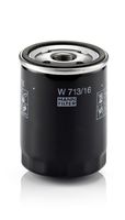 MANN-FILTER W713/16 - año construcción desde: 10/2000<br>año construcción hasta: 06/2003<br>nº de motor desde: 266045<br>Norma de emisiones: Euro 2<br>Tipo de filtro: Filtro enroscable<br>Nº art. herramienta recomendada: LS 7<br>Nº art. herramienta recomendada: LS 7/2<br>Altura [mm]: 74<br>Medida de rosca: M20x1.5<br>Diámetro exterior [mm]: 76<br>Artículo complementario / información complementaria 2: con válvula bloqueo de retorno<br>presión apertura válvula de desviación [bar]: 1,2<br>Diámetro interior de la junta anular [mm]: 62<br>Diámetro exterior de la junta anular [mm]: 71<br>SVHC: No existen sustancias SVHC<br>