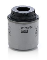 MANN-FILTER W712/94 - Tipo de filtro: Filtro enroscable<br>Diámetro [mm]: 76,0<br>Altura [mm]: 98,3<br>Medida de rosca: 3/4"-16UNF-2B<br>Diámetro 2 [mm]: 54,0<br>Diámetro de junta tórica [mm]: 34,0<br>Par apriete [Nm]: 20<br>Nº art. herramienta recomendada: OCS 1<br>Artículo complementario / información complementaria 2: con dos válvulas de bloqueo de retorno<br>Tipo de válvula: Válvula de rebose<br>h embalaje [cm]: 10,20<br>Peso neto [g]: 368<br>long. de embalaje [cm]: 8,0<br>Ancho de embalaje [cm]: 8,00<br>