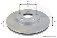 COMLINE ADC01100V - Disco de freno - Comline