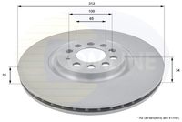 COMLINE ADC1438V - Disco de freno - Comline