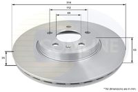 COMLINE ADC1476V - Disco de freno - Comline