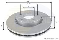 COMLINE ADC1098V - Disco de freno - Comline