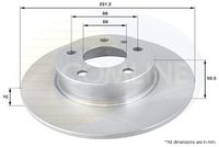 COMLINE ADC1806 - año construcción hasta: 09/2007<br>Lado de montaje: Eje delantero<br>Altura [mm]: 43,6<br>Tipo de disco de frenos: ventilación interna<br>Espesor de disco de frenos [mm]: 22<br>Espesor mínimo [mm]: 20,2<br>Número de taladros: 1<br>Diámetro exterior [mm]: 284<br>Número de orificios: 5<br>Diámetro de centrado [mm]: 59<br>corona de agujeros - Ø [mm]: 98<br>Superficie: revestido<br>