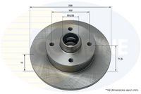 COMLINE ADC1416 - Lado de montaje: Eje delantero<br>Altura [mm]: 38,8<br>Tipo de disco de frenos: ventilación interna<br>Espesor de disco de frenos [mm]: 20<br>Espesor mínimo [mm]: 18<br>Número de taladros: 1<br>Diámetro exterior [mm]: 256<br>Número de orificios: 4<br>Diámetro de centrado [mm]: 65<br>corona de agujeros - Ø [mm]: 100<br>Superficie: revestido<br>