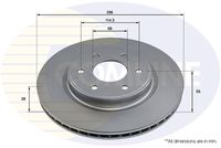 COMLINE ADC2926V - Lado de montaje: Eje trasero<br>Altura [mm]: 62,3<br>Tipo de disco de frenos: ventilación interna<br>Espesor de disco de frenos [mm]: 18<br>Espesor mínimo [mm]: 16<br>Número de taladros: 1<br>Diámetro exterior [mm]: 308<br>Número de orificios: 6<br>Diámetro de centrado [mm]: 68,1<br>corona de agujeros - Ø [mm]: 114,3<br>Superficie: revestido<br>