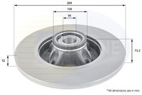 COMLINE ADC3011 - Lado de montaje: Eje delantero<br>Altura [mm]: 34,2<br>Tipo de disco de frenos: ventilación interna<br>Espesor de disco de frenos [mm]: 26<br>Espesor mínimo [mm]: 24<br>Número de taladros: 2<br>Diámetro exterior [mm]: 283<br>Número de orificios: 4<br>Diámetro de centrado [mm]: 66<br>corona de agujeros - Ø [mm]: 108<br>Superficie: revestido<br>