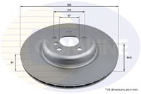 COMLINE ADC4063V - Diámetro exterior [mm]: 345<br>Altura [mm]: 64,2<br>Diámetro de orificio [mm]: 67<br>Tipo de disco de frenos: ventilado<br>Espesor de disco de frenos [mm]: 24<br>Espesor mínimo [mm]: 22,4<br>Número de orificios: 5<br>corona de agujeros - Ø 1 [mm]: 67<br>Lado de montaje: Eje trasero<br>