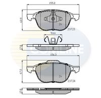 COMLINE CBP01323 - Lado de montaje: Eje delantero<br>para diámetro disco de freno [mm]: 300<br>Espesor [mm]: 17,2<br>Homologación: R90 Homologated<br>Longitud [mm]: 155,1<br>Ancho [mm]: 58,4<br>Ancho [mm]: 66,9<br>Peso [kg]: 2,25<br>Altura 1 [mm]: 58,4<br>Altura 2 [mm]: 66,9<br>Contacto avisador de desgaste: no preparado para indicador de desgaste<br>Sistema de frenos: ATE<br>Tipo de envase: caja<br>Longitud 1 [mm]: 156,3<br>Número de WVA: 23723<br>Número de WVA: 23724<br>long. de embalaje [cm]: 20,6<br>Ancho de embalaje [cm]: 12,2<br>h embalaje [cm]: 7,8<br>