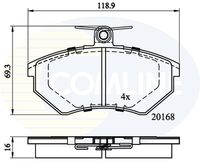 COMLINE CBP0152 - Lado de montaje: Eje trasero<br>N.º de chasis (VIN) hasta: 31-P-080000<br>Espesor [mm]: 15<br>Longitud [mm]: 87<br>Ancho [mm]: 53<br>Contacto avisador de desgaste: excl. contacto de avisador de desgaste<br>Sistema de frenos: Lucas <br>Número de WVA: 20961<br>