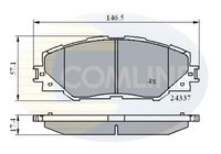 COMLINE CBP01625 - Lado de montaje: Eje delantero<br>Espesor [mm]: 17,5<br>Longitud [mm]: 139<br>Ancho [mm]: 54,6<br>Contacto avisador de desgaste: no preparado para indicador de desgaste<br>Pastilla de freno: con borde biselado<br>Sistema de frenos: Akebono<br>Número de WVA: 24336<br>