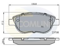 COMLINE CBP01783 - Lado de montaje: Eje delantero<br>Espesor [mm]: 17,5<br>Longitud [mm]: 150,2<br>Ancho [mm]: 52,5<br>Contacto avisador de desgaste: excl. contacto de avisador de desgaste<br>Pastilla de freno: con borde biselado<br>Sistema de frenos: ATE<br>Longitud 2 [mm]: 151,4<br>Número de WVA: 20907<br>Número de WVA: 23842<br>