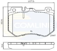 COMLINE CBP02347 - Lado de montaje: Eje trasero<br>Espesor [mm]: 16<br>Longitud [mm]: 122,2<br>Contacto avisador de desgaste: excl. contacto de avisador de desgaste<br>Sistema de frenos: Teves <br>Ancho 1 [mm]: 56<br>Ancho 2 [mm]: 61,8<br>Número de WVA: 25353<br>Número de WVA: 25354<br>