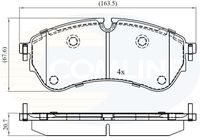 COMLINE CBP02388 - Lado de montaje: Eje trasero<br>Espesor [mm]: 19<br>Longitud [mm]: 141,2<br>Ancho [mm]: 65<br>Contacto avisador de desgaste: excl. contacto de avisador de desgaste<br>Número de WVA: 22448<br>