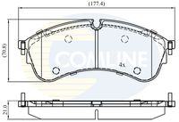 COMLINE CBP02400 - Lado de montaje: Eje delantero<br>para diámetro disco de freno [mm]: 303<br>Número de PR: 1LA<br>Número de PR: 1LB<br>Espesor [mm]: 20,7<br>Longitud [mm]: 163,5<br>Ancho [mm]: 67,6<br>Contacto avisador de desgaste: excl. contacto de avisador de desgaste<br>Número de WVA: 22147<br>