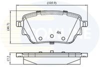 COMLINE CBP02864 - Lado de montaje: Eje delantero<br>Frenos: para vehículos sin sistema de frenos deportivos<br>Espesor [mm]: 18,7<br>Longitud [mm]: 163,4<br>Ancho [mm]: 71,5<br>Contacto avisador de desgaste: con avisador acústico de desgaste<br>Número de WVA: 22944<br>