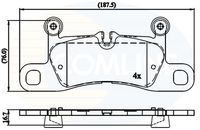 COMLINE CBP06048 - Lado de montaje: Eje delantero<br>Espesor [mm]: 15,7<br>Longitud [mm]: 209,5<br>Ancho [mm]: 94,4<br>Contacto avisador de desgaste: excl. contacto de avisador de desgaste<br>Sistema de frenos: Brembo  <br>Número de WVA: 24295<br>