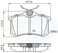 COMLINE CBP0797 - Lado de montaje: Eje delantero<br>para diámetro disco de freno [mm]: 280<br>Número de PR: 1ZM<br>Número de PR: 1ZP<br>Espesor [mm]: 19,7<br>Homologación: R90 Homologated<br>Longitud [mm]: 146<br>Ancho [mm]: 54,7<br>Peso [kg]: 1,7<br>Número de indicadores de desgaste [por eje]: 1<br>Contacto avisador de desgaste: con contacto avisador de desgaste<br>Sistema de frenos: ATE<br>Tipo de envase: caja<br>Número de WVA: 23130<br>Número de WVA: 23131<br>Número de WVA: 23187<br>long. de embalaje [cm]: 20,6<br>Ancho de embalaje [cm]: 12,2<br>h embalaje [cm]: 7,8<br>