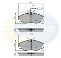 COMLINE CBP2219 - año construcción desde: 10/2001<br>Lado de montaje: Eje delantero<br>Carga útil [kg]: 1800<br>Espesor [mm]: 19<br>Longitud [mm]: 164,6<br>Ancho [mm]: 69,2<br>Contacto avisador de desgaste: con contacto de aviso de desgaste incorporado<br>Pastilla de freno: con borde biselado<br>Sistema de frenos: Brembo  <br>Número de WVA: 23919<br>Número de WVA: 23920<br>