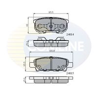 COMLINE CBP31290 - Lado de montaje: Eje delantero<br>Espesor [mm]: 15,8<br>Longitud [mm]: 144,8<br>Ancho [mm]: 55<br>Contacto avisador de desgaste: con avisador acústico de desgaste<br>Pastilla de freno: con borde biselado<br>Sistema de frenos: Akebono<br>Número de WVA: 23584<br>