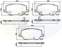 COMLINE CBP32294 - año construcción hasta: 08/2018<br>Lado de montaje: Eje delantero<br>Espesor [mm]: 19,8<br>Longitud [mm]: 115,3<br>Número de indicadores de desgaste [por eje]: 2<br>Contacto avisador de desgaste: con avisador acústico de desgaste<br>Pastilla de freno: con borde biselado<br>Sistema de frenos: Teves <br>Longitud 2 [mm]: 155,6<br>Ancho 1 [mm]: 59,5<br>Ancho 2 [mm]: 64,5<br>Número de WVA: 22240<br>Número de WVA: 22241<br>Número de WVA: 24538<br>